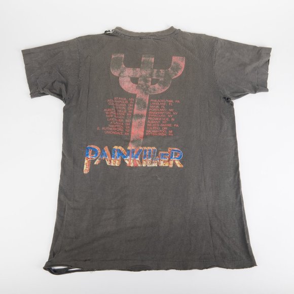 Judas Priest Original Vintage 1991 Painkiller Thrashed Tour T-Shirt Metal Size L - Picture 12 of 13